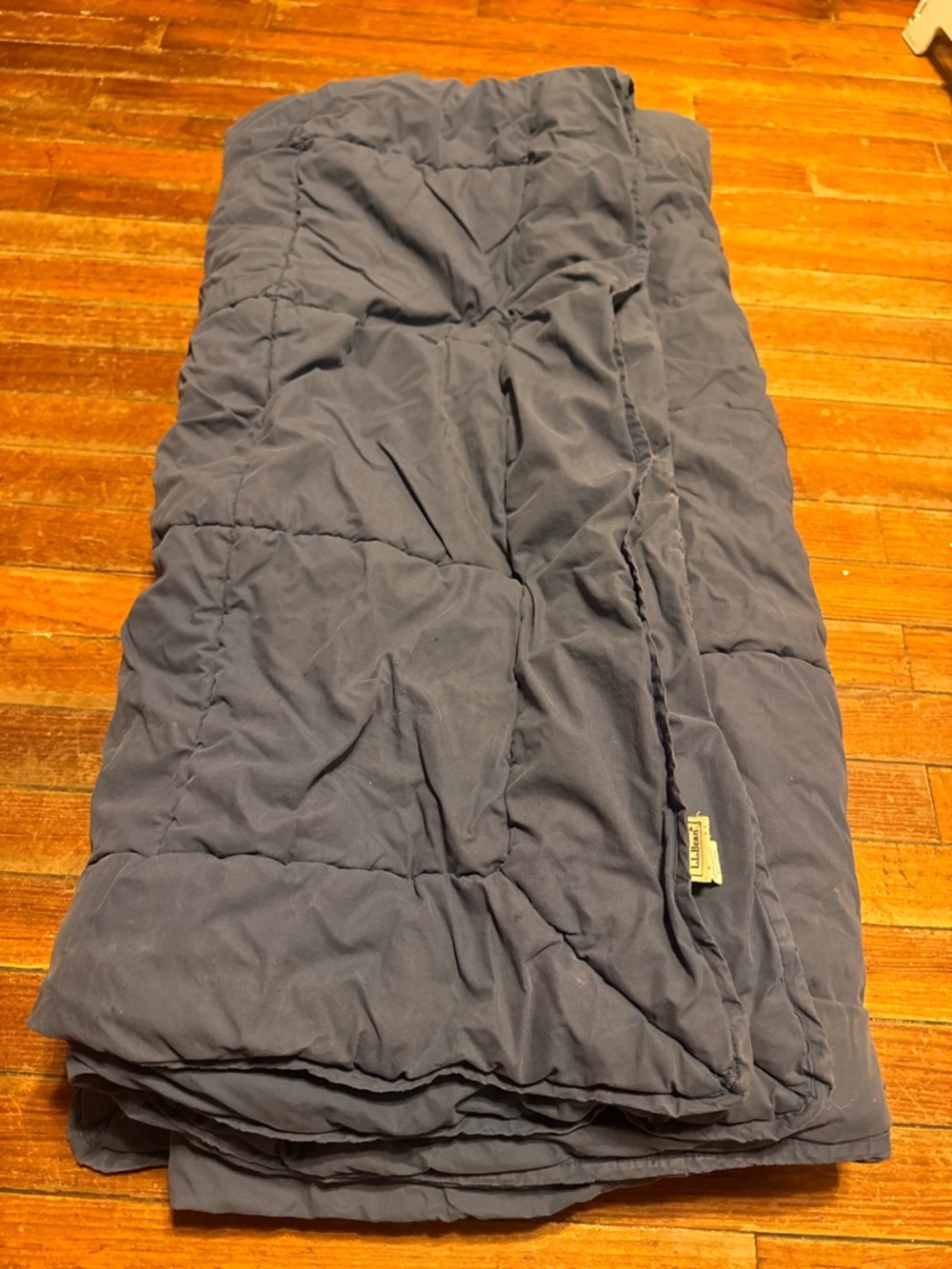 L.L. Bean Twin Comforter 
Navy Blue Quilted Lightweight Bedding Cabin